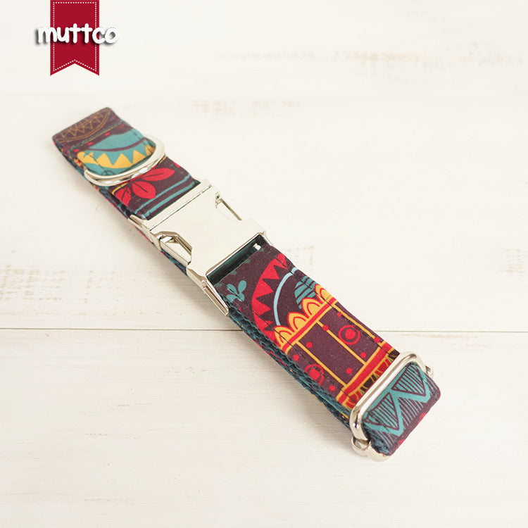 Muttco design pattern dog circle color flower pattern traction set metal buckle dog circle foreign trade new