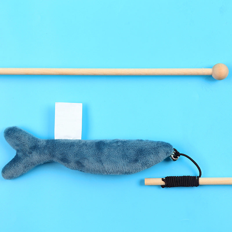 Whale cat toy funny cat rock blue small fish funny cat bell cloth fish funny cat mint fish wholesale