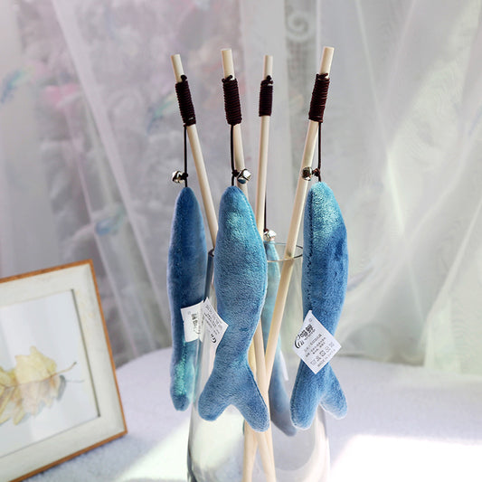 Whale cat toy funny cat rock blue small fish funny cat bell cloth fish funny cat mint fish wholesale
