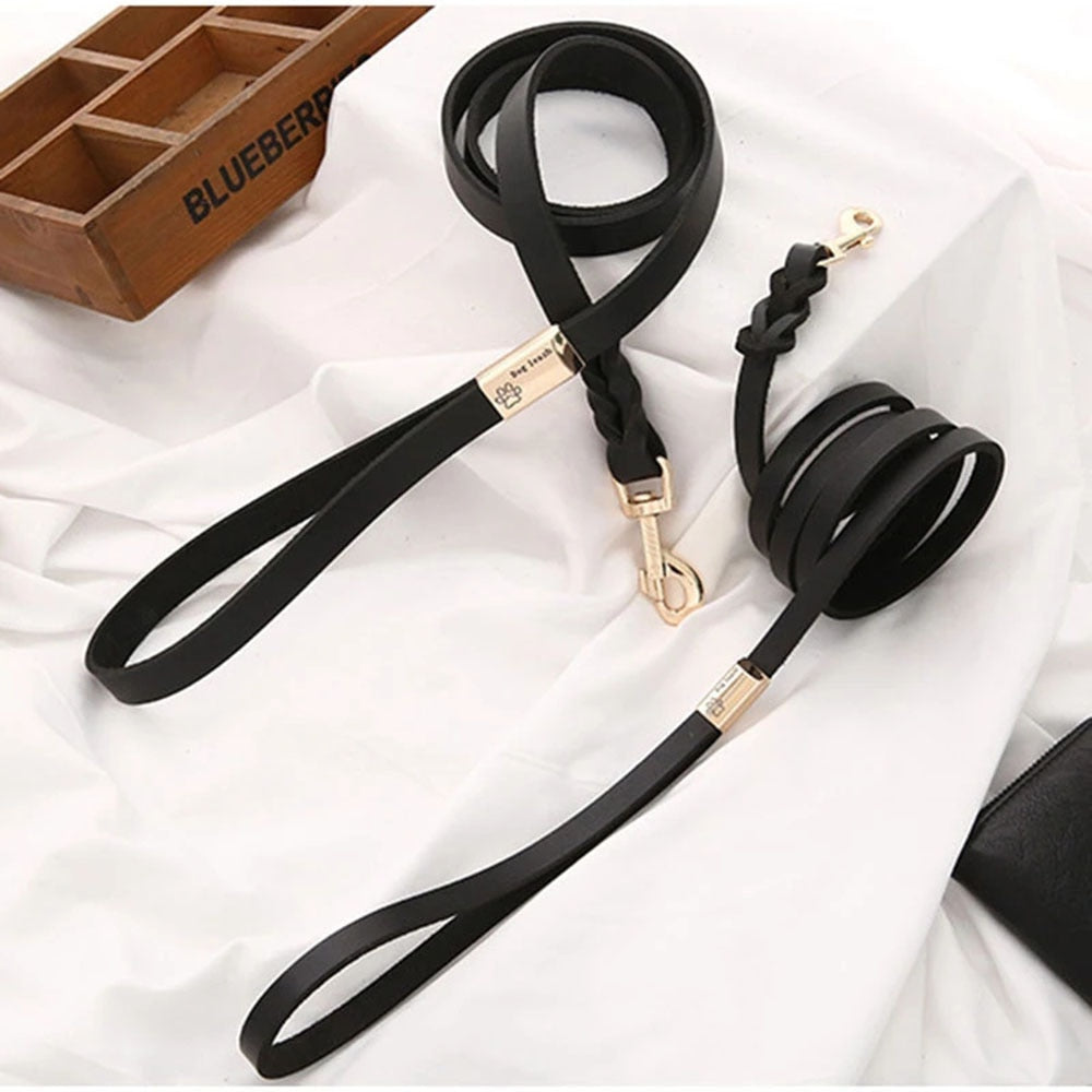 Genuine Leather Dog Leash Small Medium Large Dogs Pet Walking Leash Training Leads 120cm Length Width 1.2 / 2.0cm Black Brown