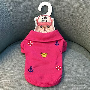 Polo in misto cotone con applicazioni di Ancore e Orsetti per i nostri Lupetti di Mare. Abbigliamento per cani, gatti e animali domestici.