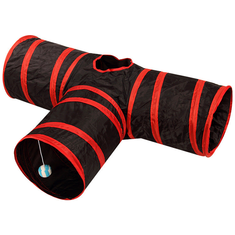 Pet dog tunneling toy pet cat channel roll dragon cat tunnel three-way dog farm training