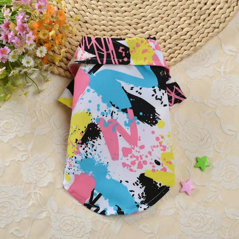 Pet Shirt Pleasantly Cool Coat Spring Summer Sunscreen Beach Suit Fashion Casual T-shirt Puppy Chihuahua Printed Sweatshirt