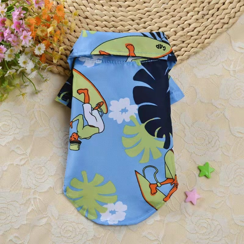 Pet Shirt Pleasantly Cool Coat Spring Summer Sunscreen Beach Suit Fashion Casual T-shirt Puppy Chihuahua Printed Sweatshirt
