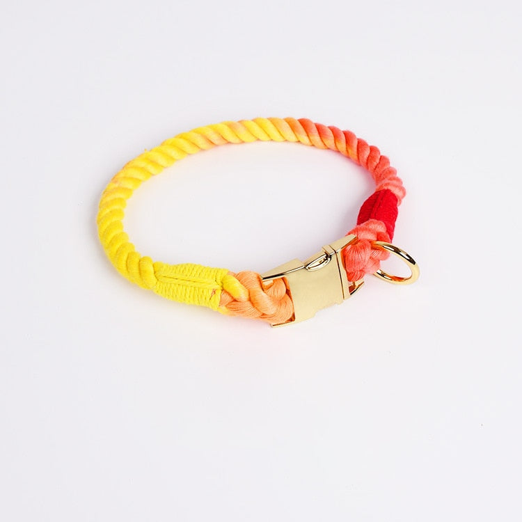 Rainbow Dog Collar Pet Puppy Walking Training Dog Collar with Metal Buckle for Large Medium Small Strap Belt Cotton Dogs Collar