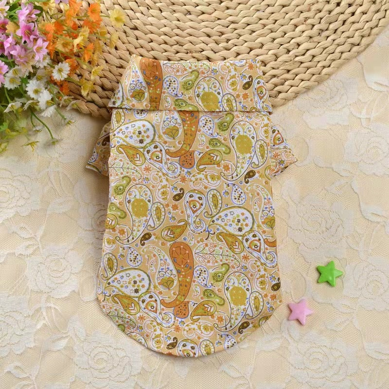 Pet Shirt Pleasantly Cool Coat Spring Summer Sunscreen Beach Suit Fashion Casual T-shirt Puppy Chihuahua Printed Sweatshirt