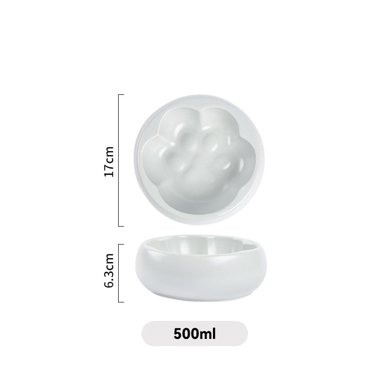 500ML Cat Water Bowl Matte Ceramic Small Dog Drinking Eating Feeders Anti-slip and Anti-tipping Puppy Pet Feeding Bowls