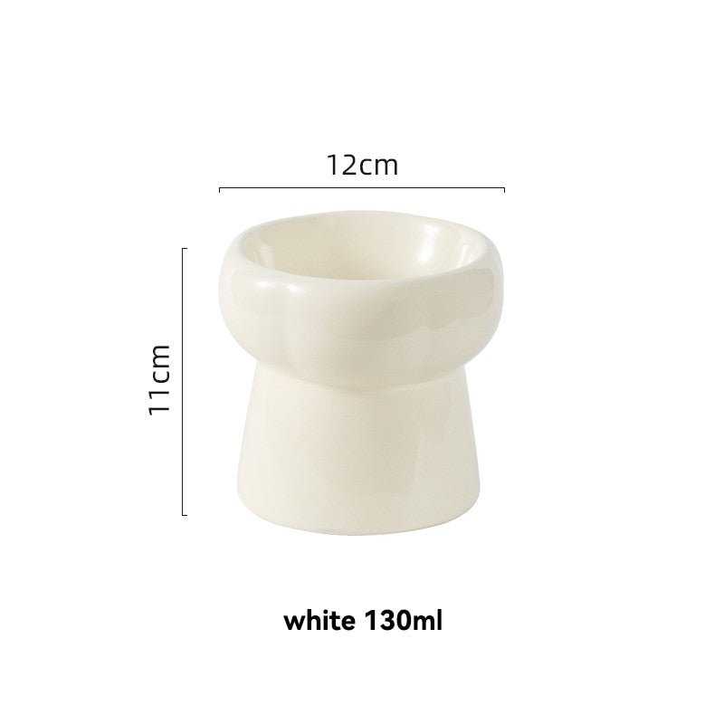 Cat High Foot Ceramics Bowls Small Medium Dog Food Water Feeder Pet Drinking Eating Dishes Cats Puppy Elevated Feeding Bowl
