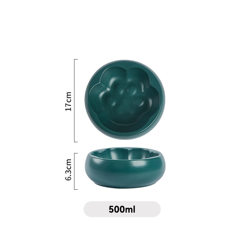 500ML Cat Water Bowl Matte Ceramic Small Dog Drinking Eating Feeders Anti-slip and Anti-tipping Puppy Pet Feeding Bowls
