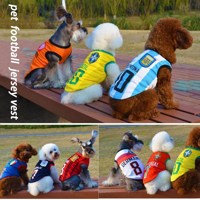 Dog Shirt Cat Clothes Ventilate for Big Dog Puppy Summer Clothes World Cup Jersey Spring Summer Dog Vest Sweatshirt chihuahua