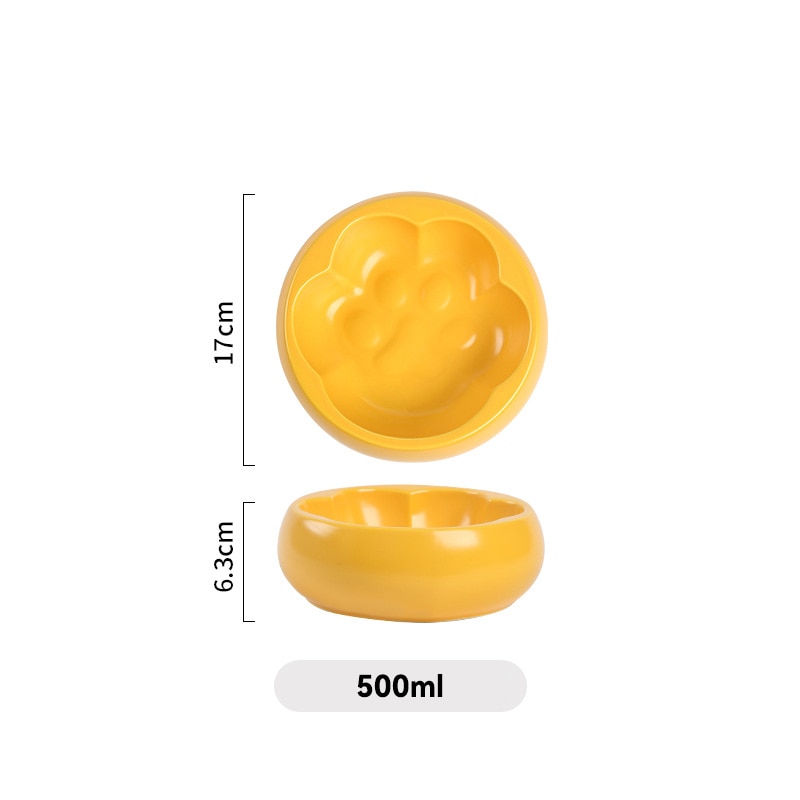 500ML Cat Water Bowl Matte Ceramic Small Dog Drinking Eating Feeders Anti-slip and Anti-tipping Puppy Pet Feeding Bowls