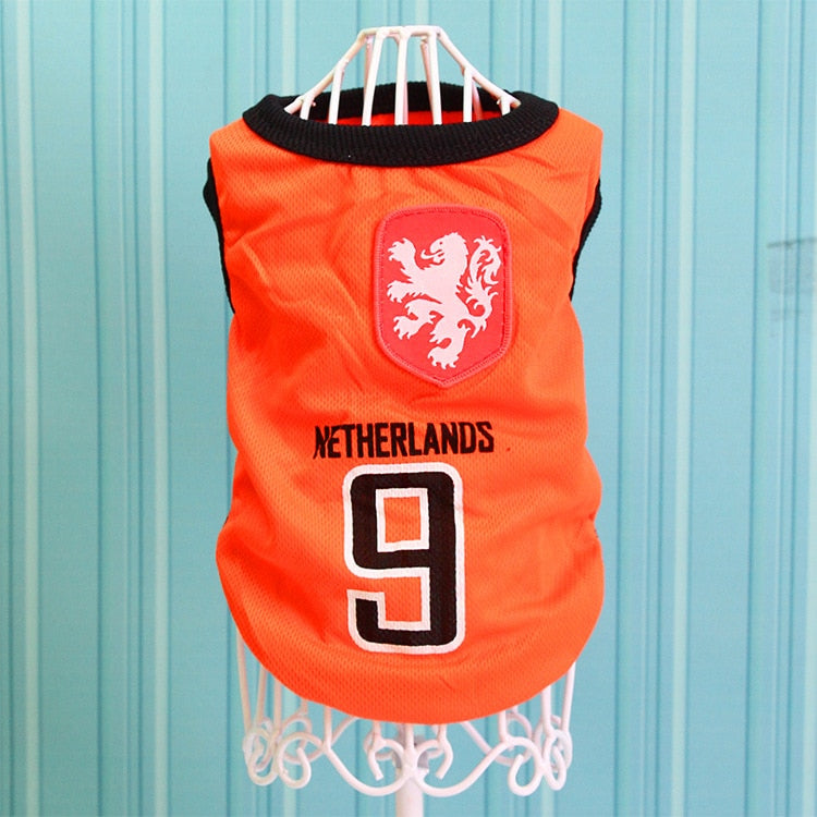 Dog Shirt Cat Clothes Ventilate for Big Dog Puppy Summer Clothes World Cup Jersey Spring Summer Dog Vest Sweatshirt chihuahua