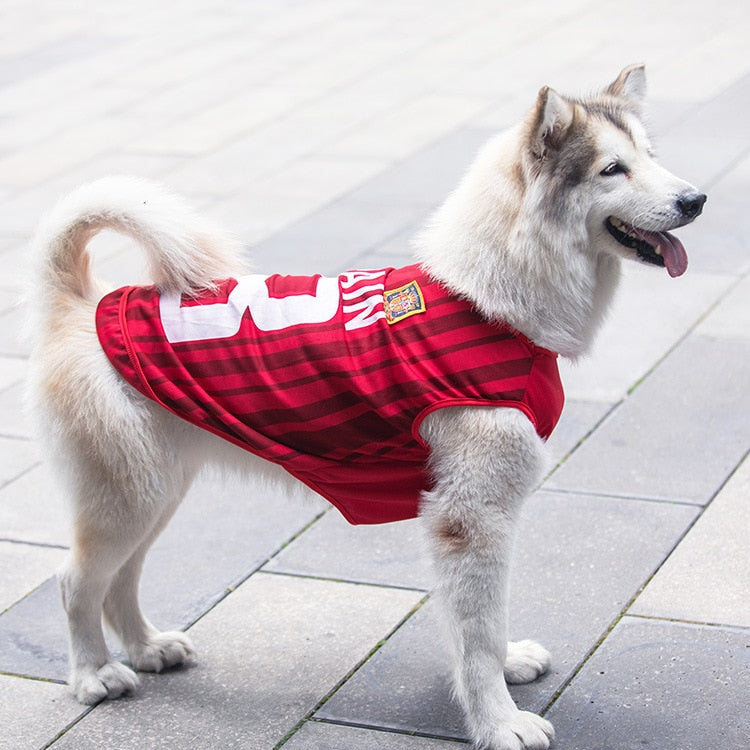 Summer pet Vest Ventilate Dog Clothes for Small Large Dogs Cotton Printed Basketball Football Jersey Vest Shirt Cat Dogs Outfit